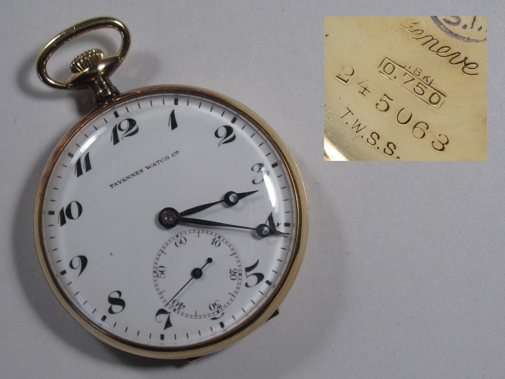 TAVANNES WATCH Co 懐中時計 K18刻印 タバン ジャンクの画像1