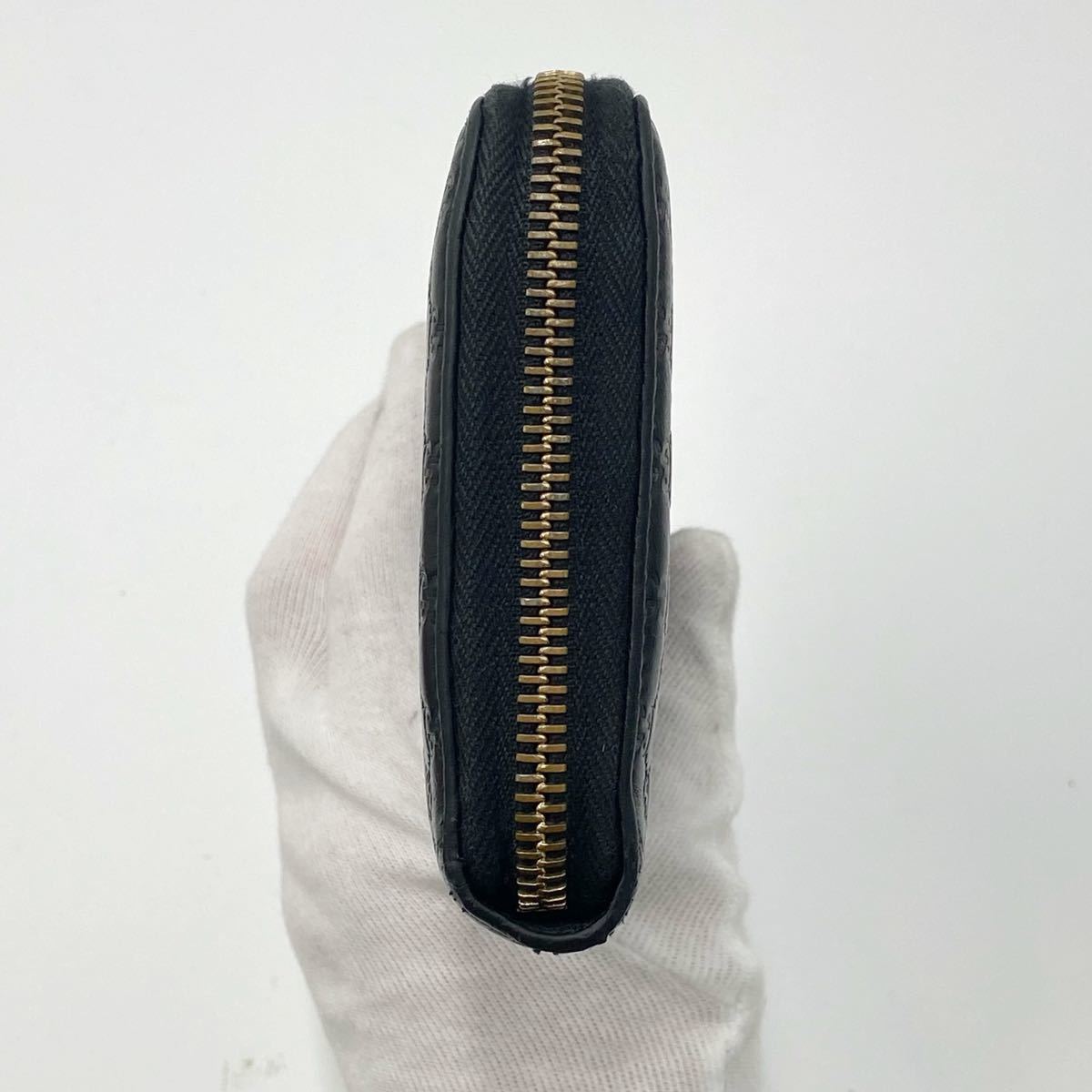 1円極美品GUCCI グッチ 長財布 ラウンドファスナー メンズ