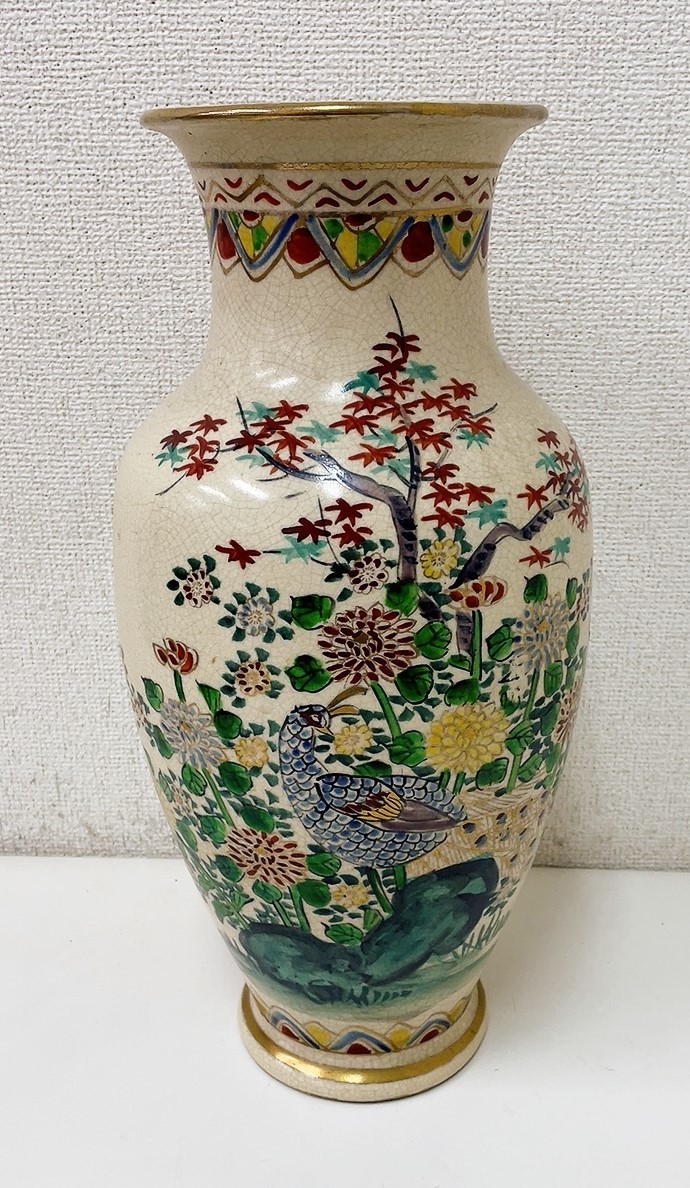 九谷焼の花瓶 花鳥紋 ひょうたん Yahoo!オークション - 【~田寿山 花瓶~】金彩色絵/九谷焼
