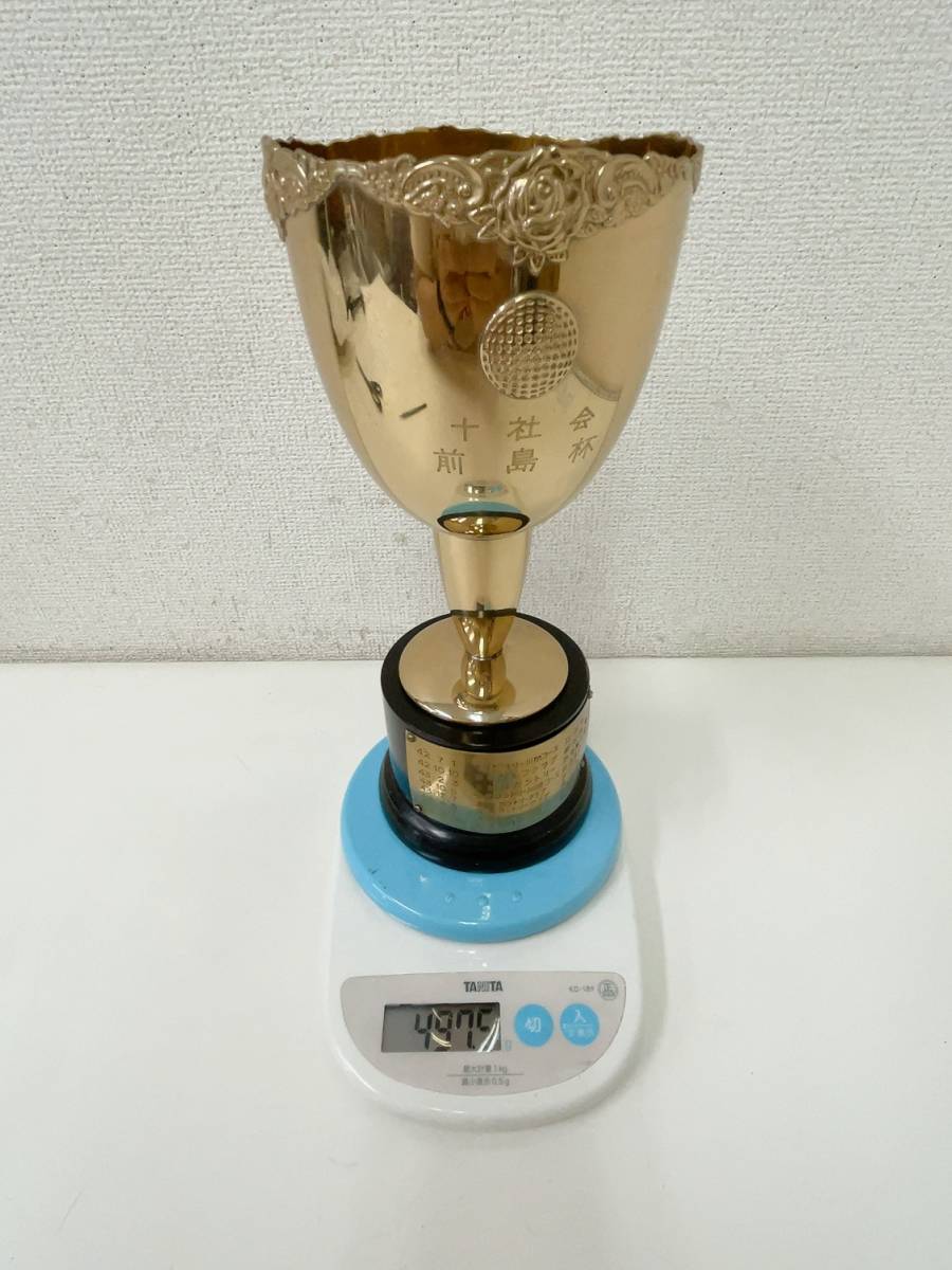 【前島杯 ゴルフカップ☆】トロフィー/記念品/ゴールド/全長約16.5㎝/重さ4975ｇ/Ｎ411-262の画像8