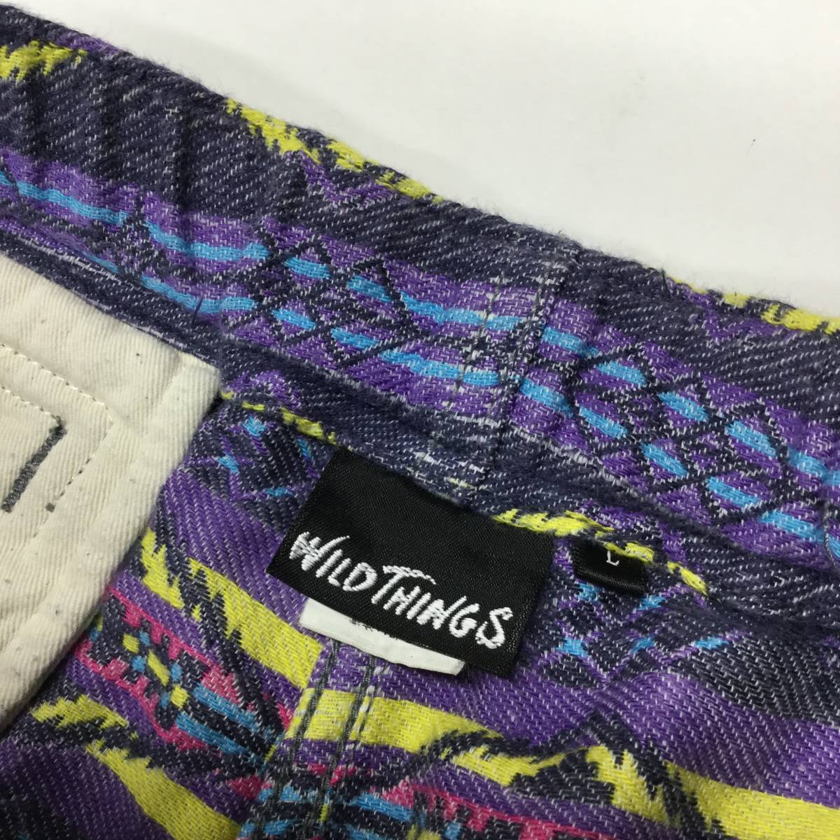 ワイルドシングス WILD THINGS ネイティブ柄コットンパンツ　Lサイズ_画像7