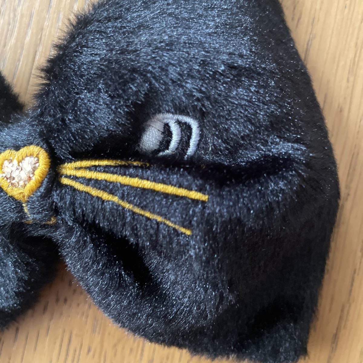 黒リボン　猫　ヘアピン　髪飾り　ビッグリボン
