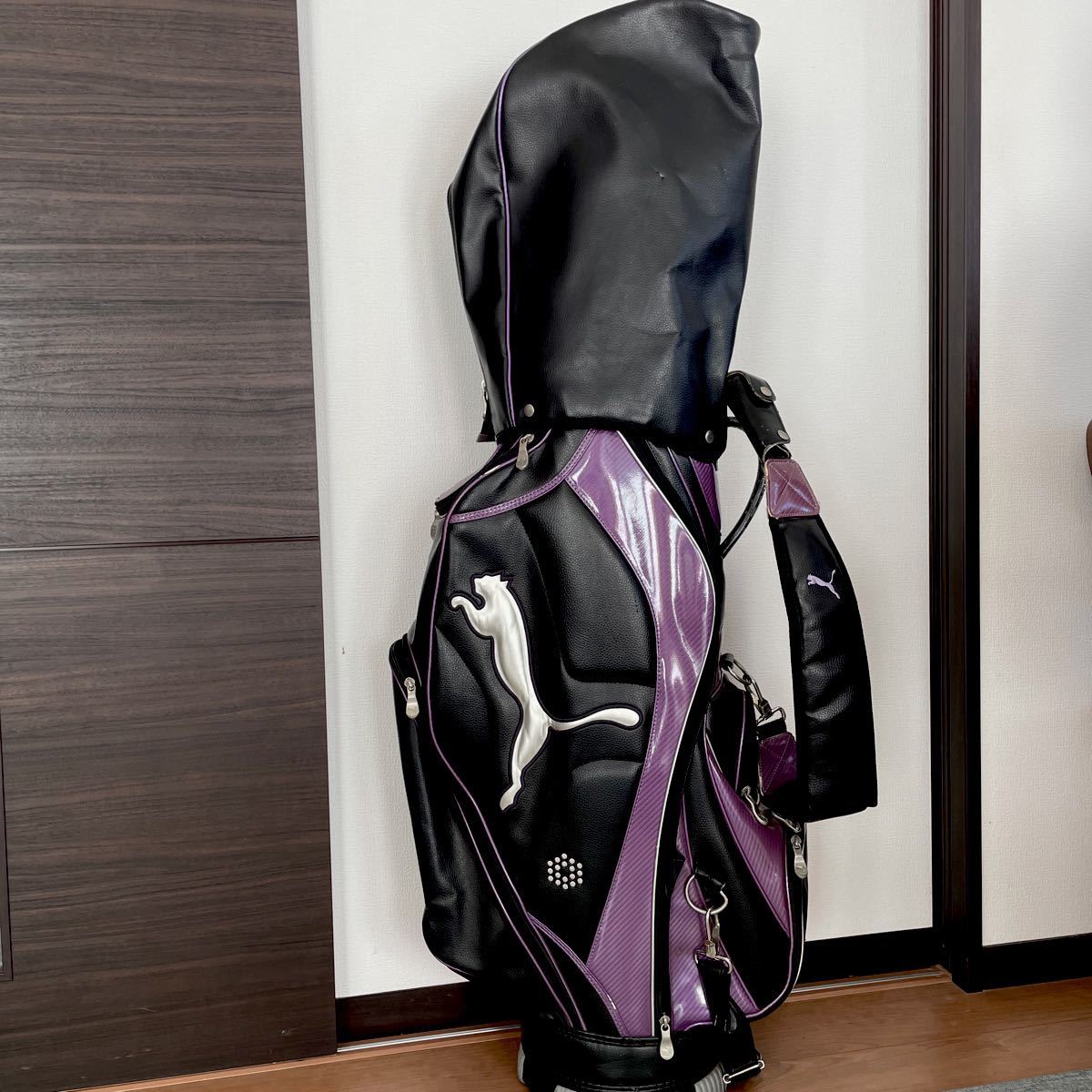 【PUMA】プーマゴルフキャディバッグ　紫黒　9.5型