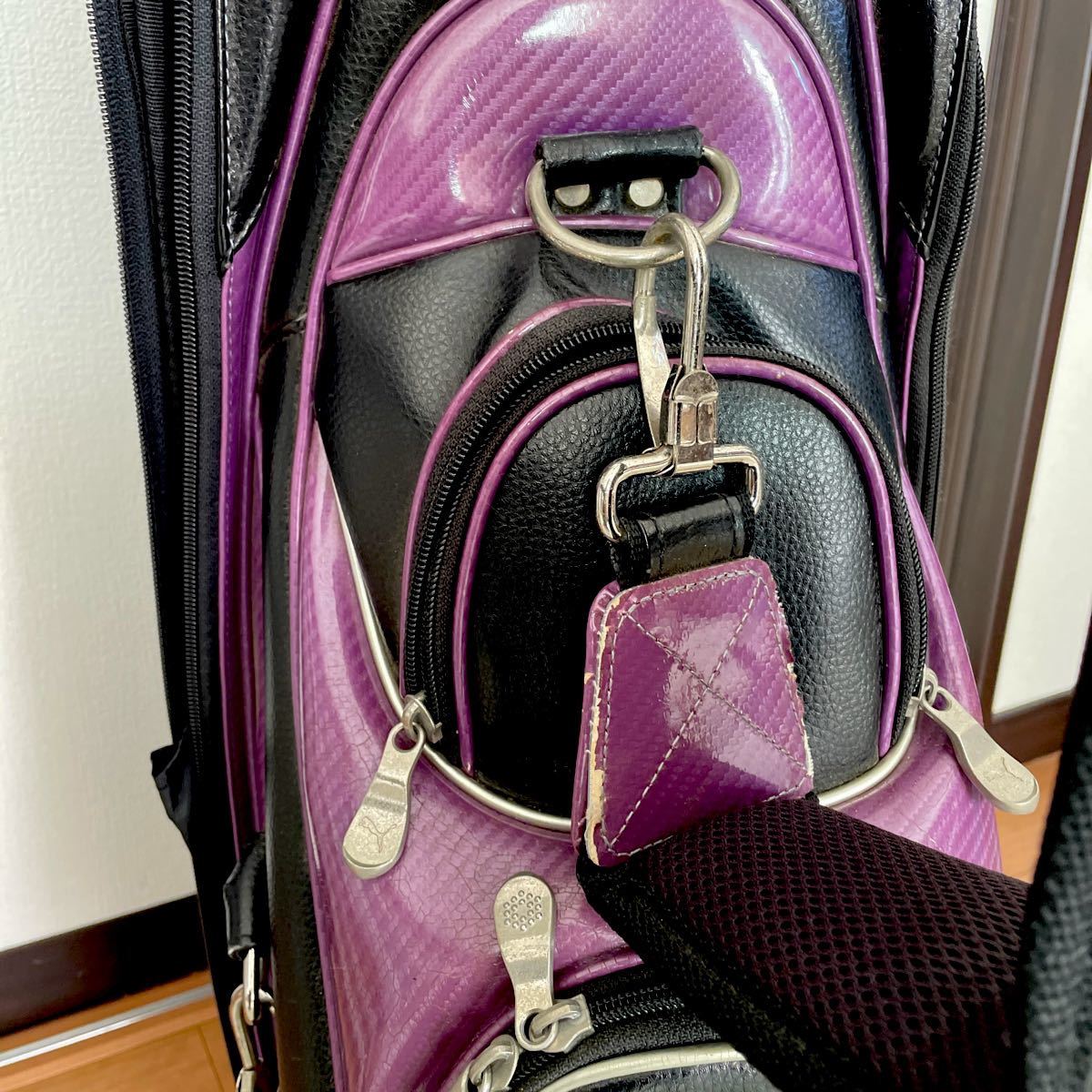 【PUMA】プーマゴルフキャディバッグ　紫黒　9.5型