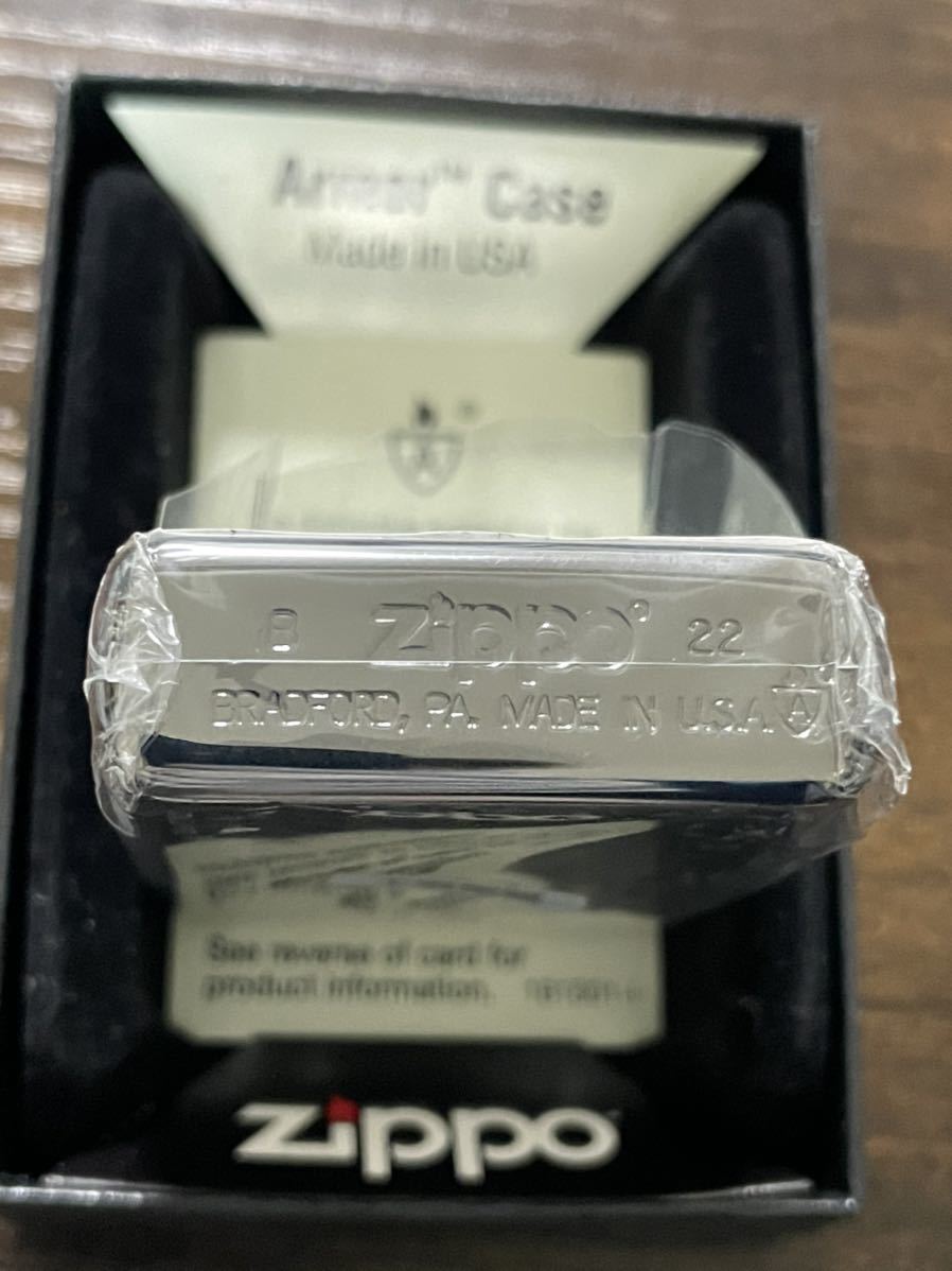 zippo アーマー ブラックチタン Armor Case BLACK TITAN 2022年製 両面刻印加工品 SINCE 1932 ケース 保証書_画像2