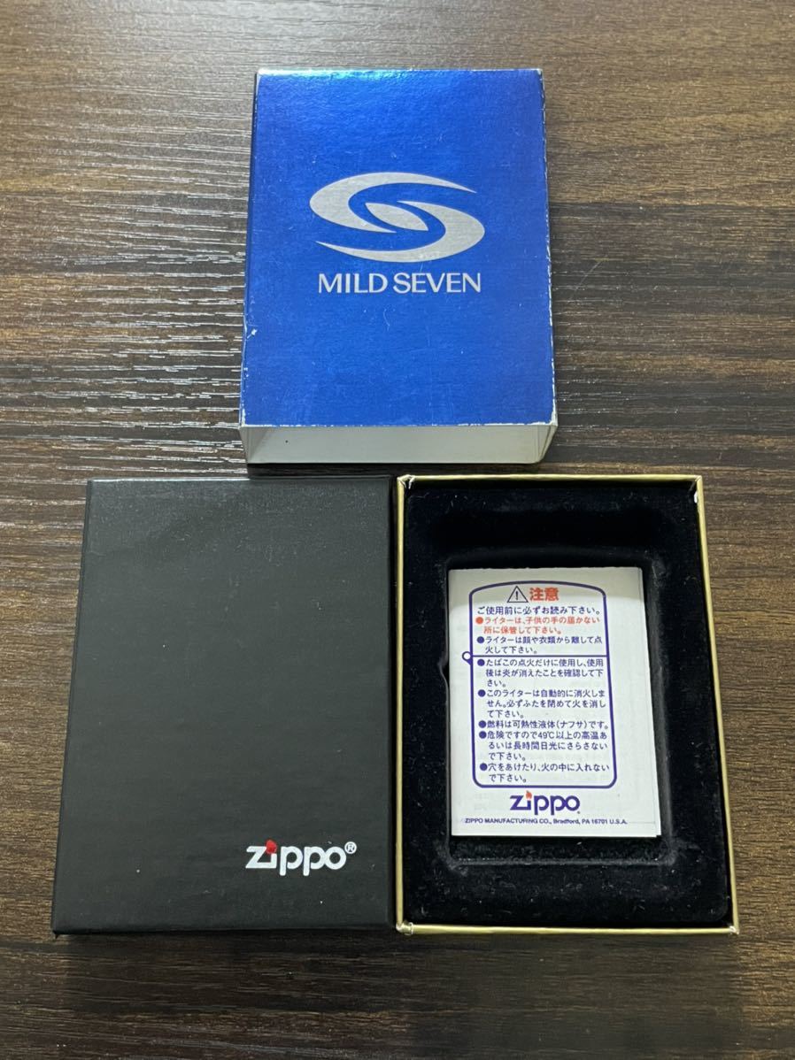 zippo マイルドセブン 若野桂 デザイン 限定品 MILD SEVEN 2003年製 MEVIUS メビウス 5面加工 特殊加工品 デットストック 専用ケース_画像10