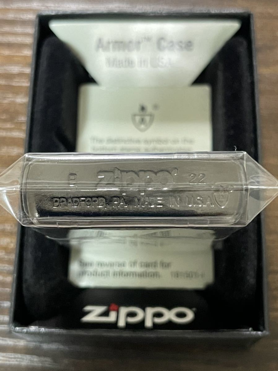 zippo アーマー 限定品 Armor Case 両面加工品 2022年製 SINCE 1932 シリアルナンバー NO.648 ゴールドインナー 同年代 2022年製_画像2