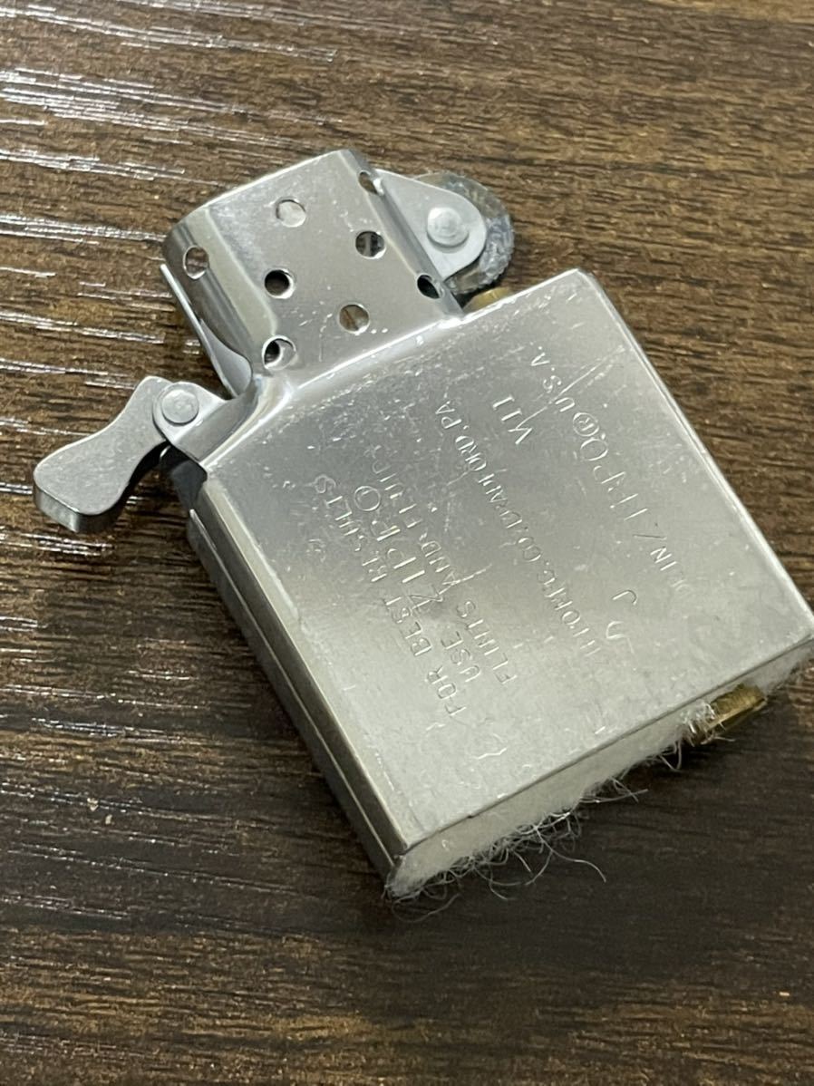 zippo 底面斜体 ロゴ 4面 ゴールド 筆記体 シルバー 年代物 1991年製