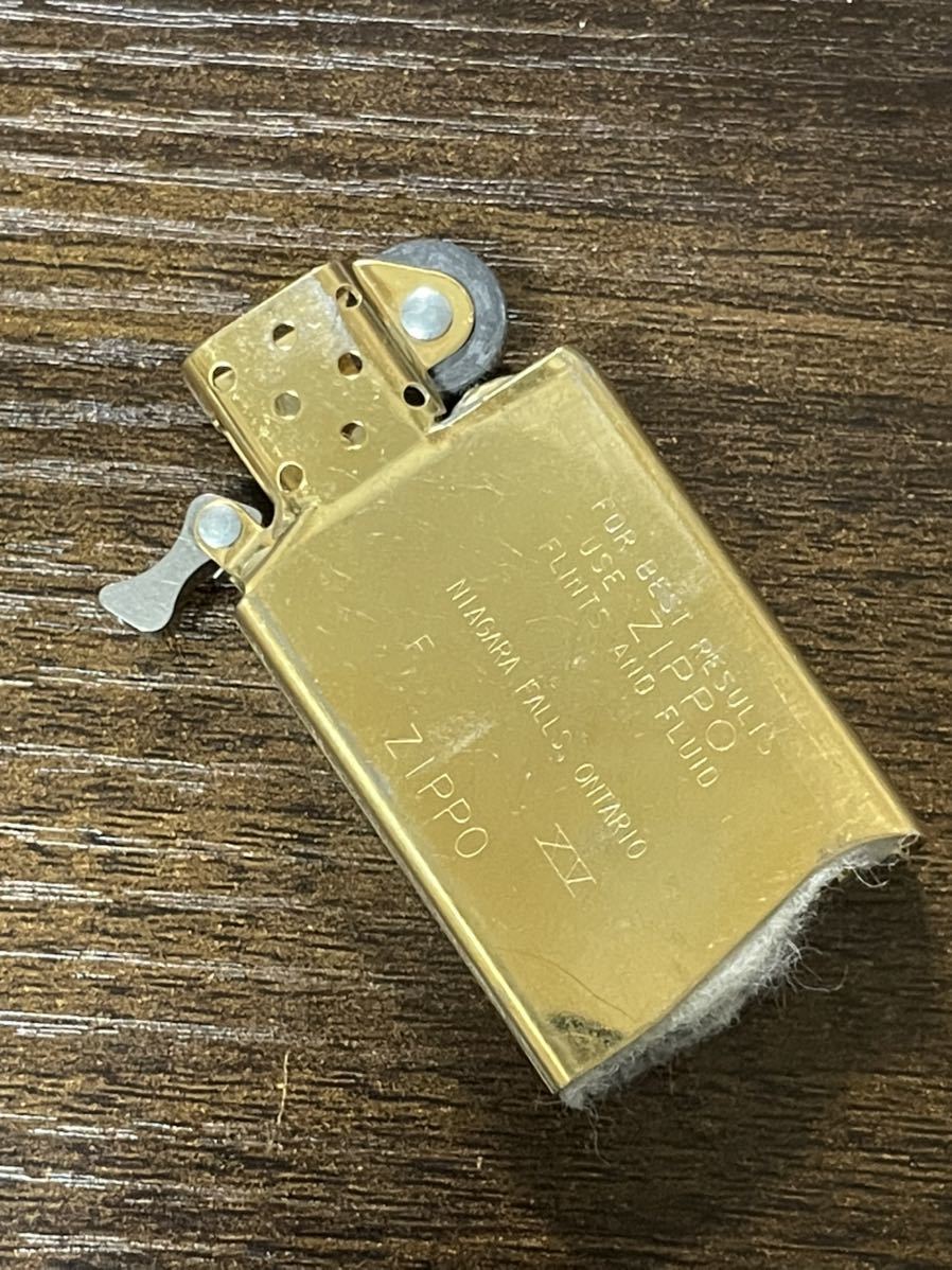 zippo カナダ ゴールド オンタリオ GOLD ONTARIO 年代物 1992年製 スリム 絶版品 両面特殊刻印 SOLID BRASS デットストック_画像9