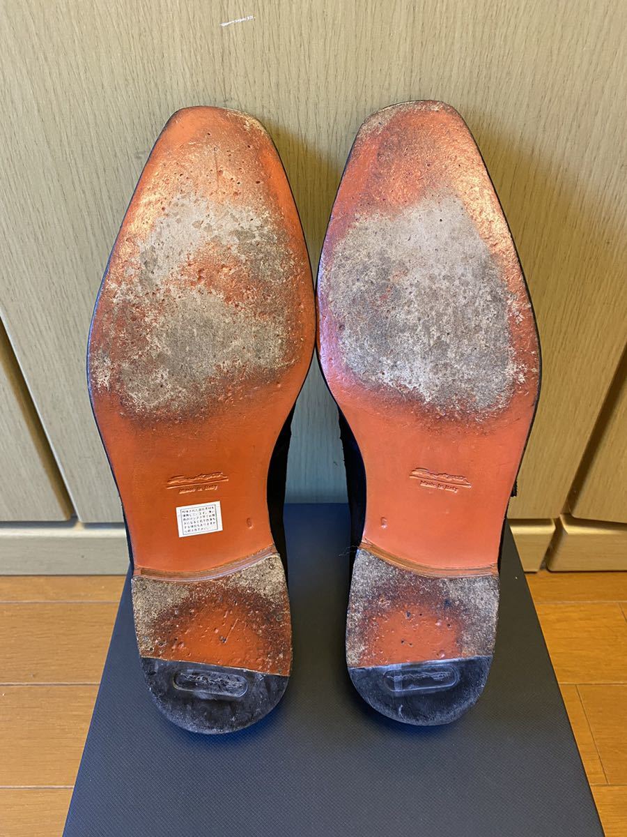 正規 SANTONI サントーニ シングルモンクストラップ スウェード レザー