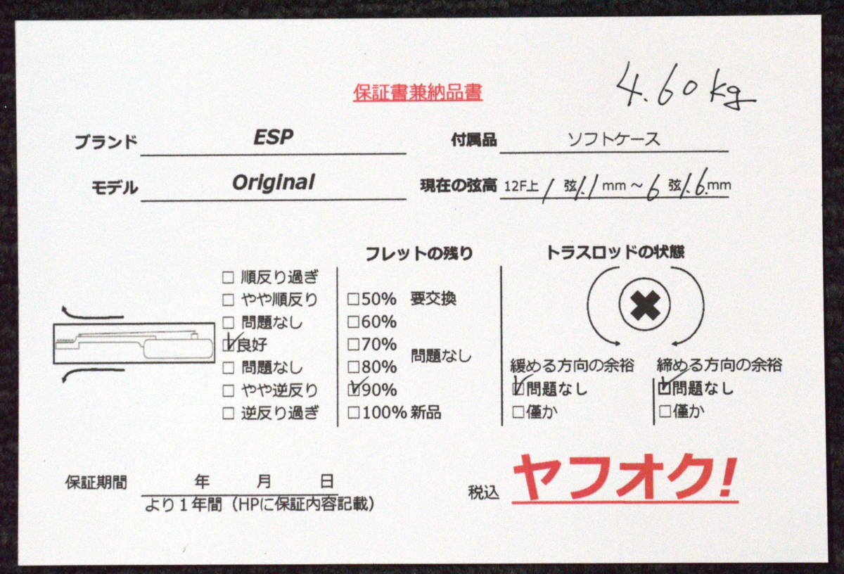 ESP FIREBIRD シェイプ オリジナルギター ECLIPSE R-I RD 風 オーダー 一点物 90年代 スルーネック_画像9