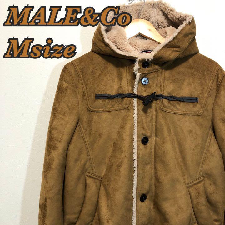 MALE&Co ダッフルコート　ムートン素材　メンズM黄土色アウター　a2_画像1