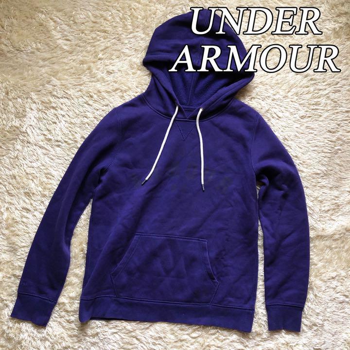 UNDER ARMOUR スウェットパーカー アンダーアーマー 紫 MD フード_画像1