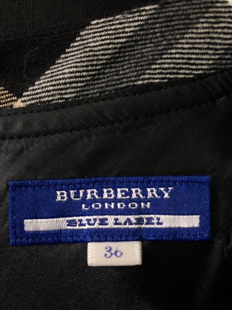 美品◆BURBERRY BLUE LABEL バーバリー ブルーレーベル チェック柄　ワンピース ウール サイズ36　ブラック_画像4