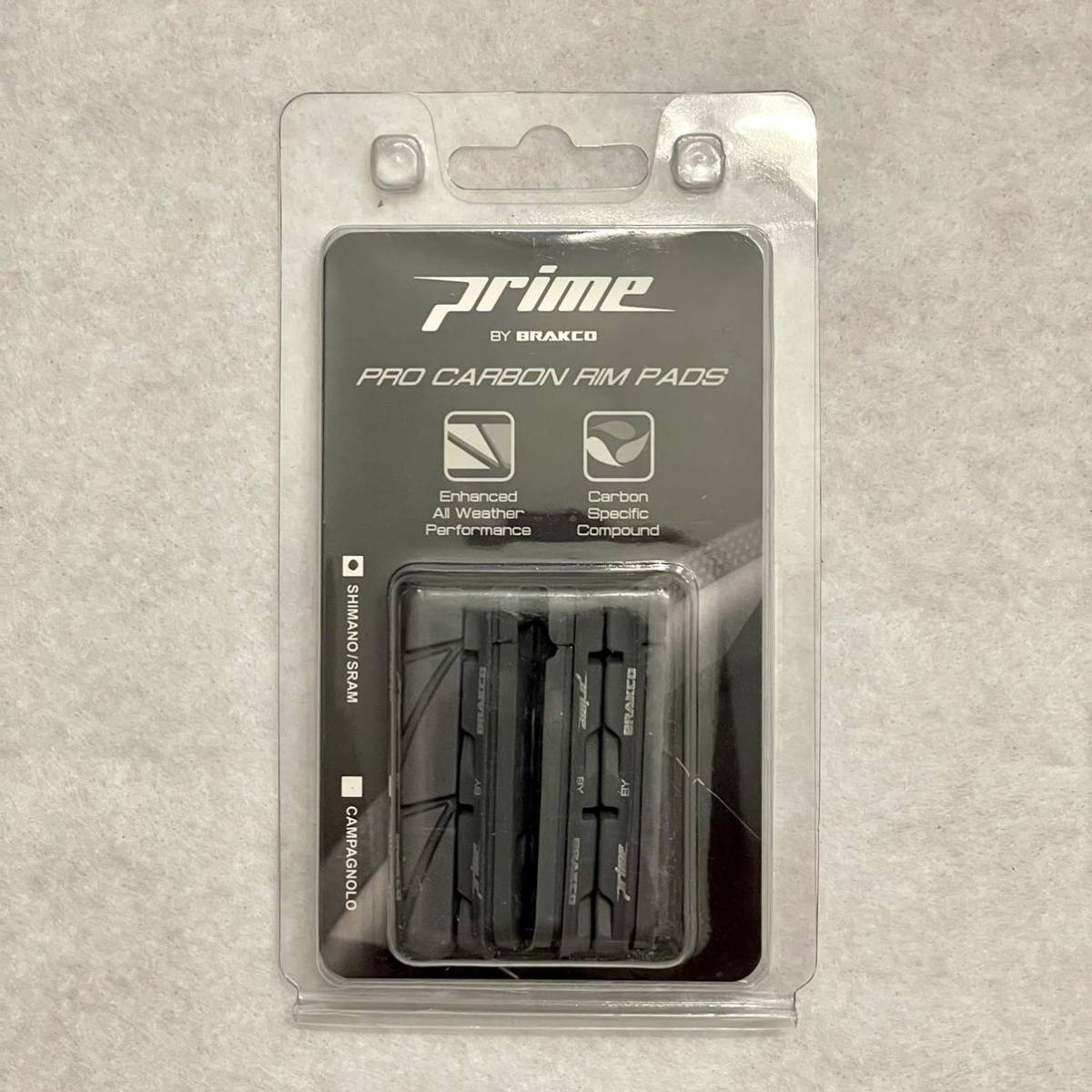 Prime Pro カーボン リムブレーキパッド 前後セット 新品_画像1