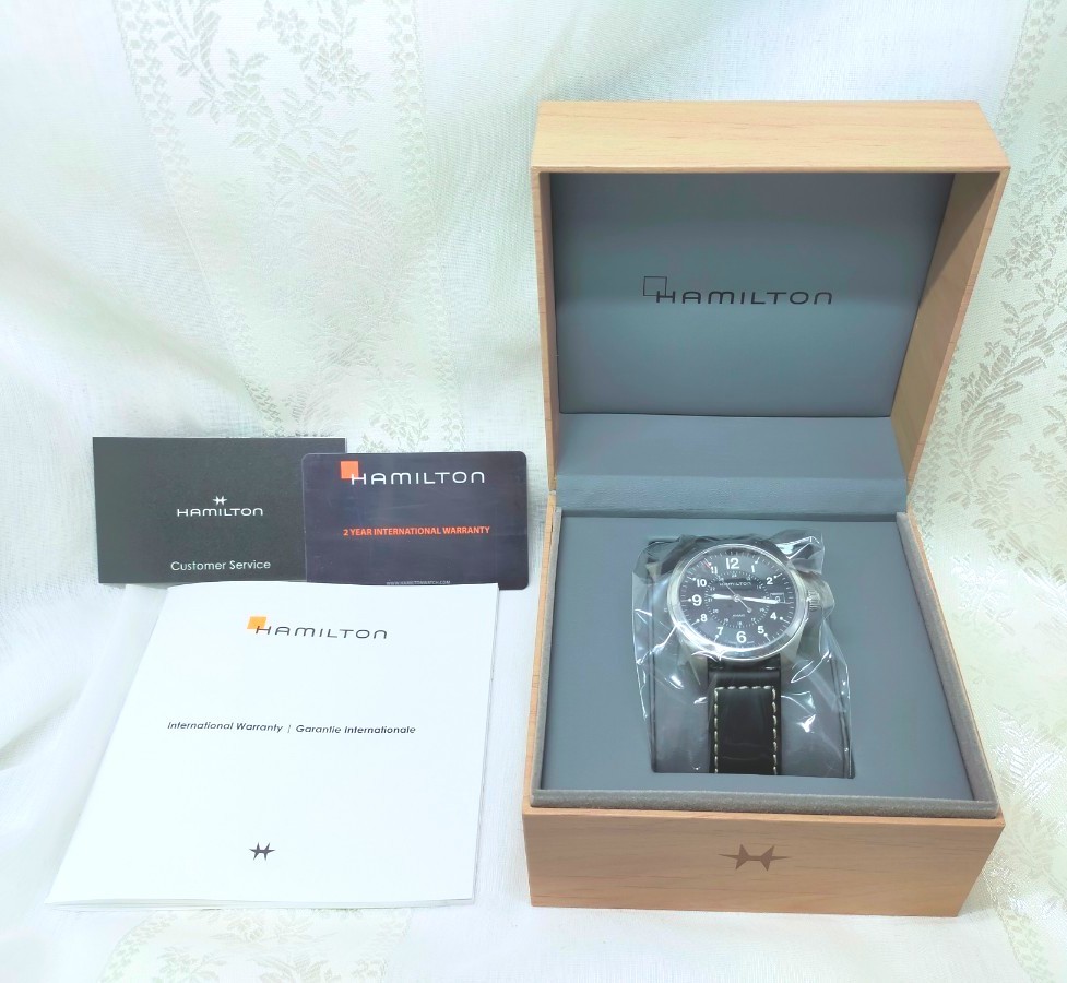 HAMILTON KHAKI ハミルトン カーキ 腕時計 9445B 文字盤ブラック 稼働