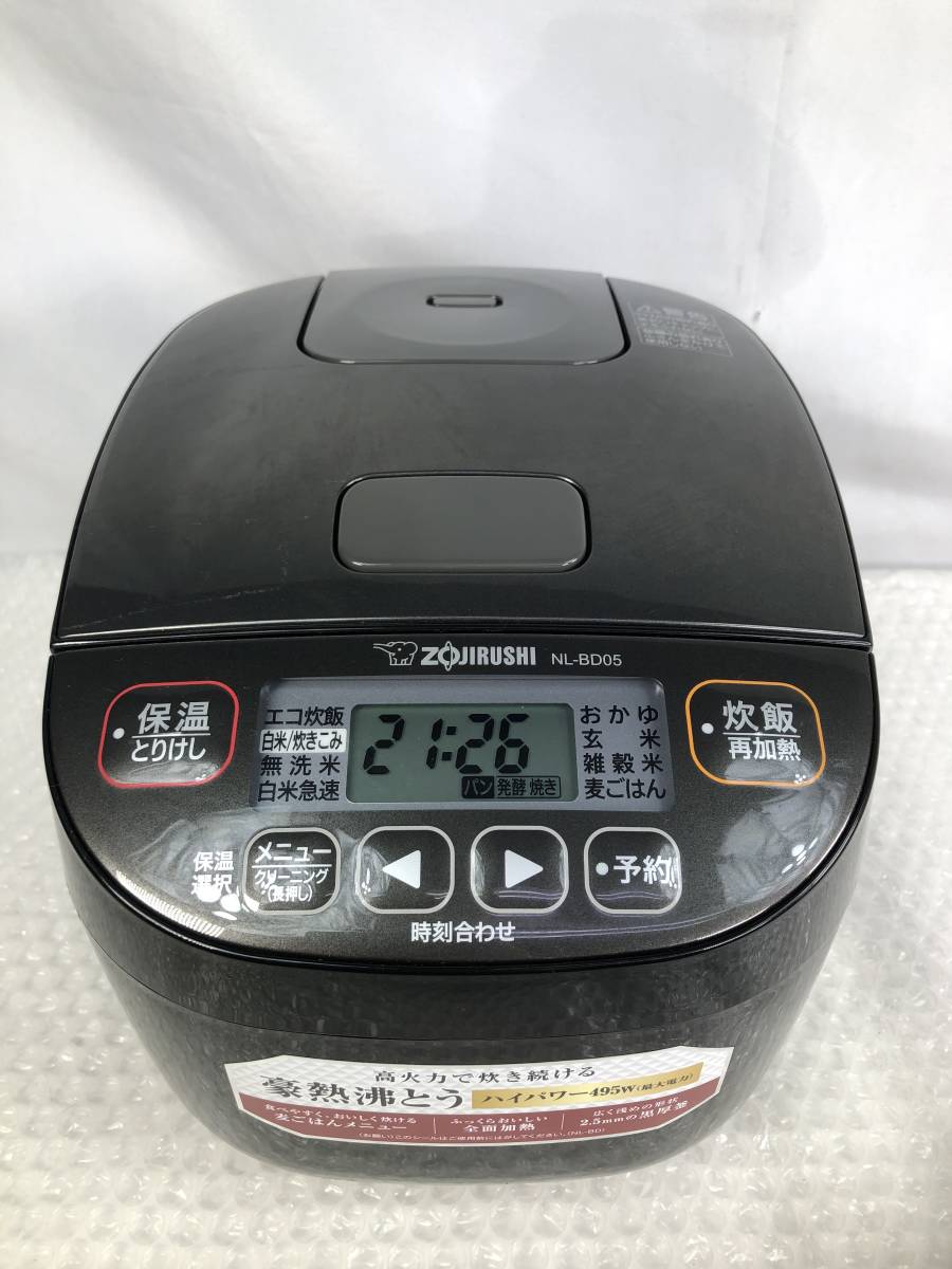 1122C【中古/動作OK】ZOJIRUSHI マイコン炊飯ジャー 極め炊き NL-BD05型 0.54Lサイズ △21年製/象印マホービン/家電/炊飯器/人気_※注意事項一読の上入札をお願い致します。