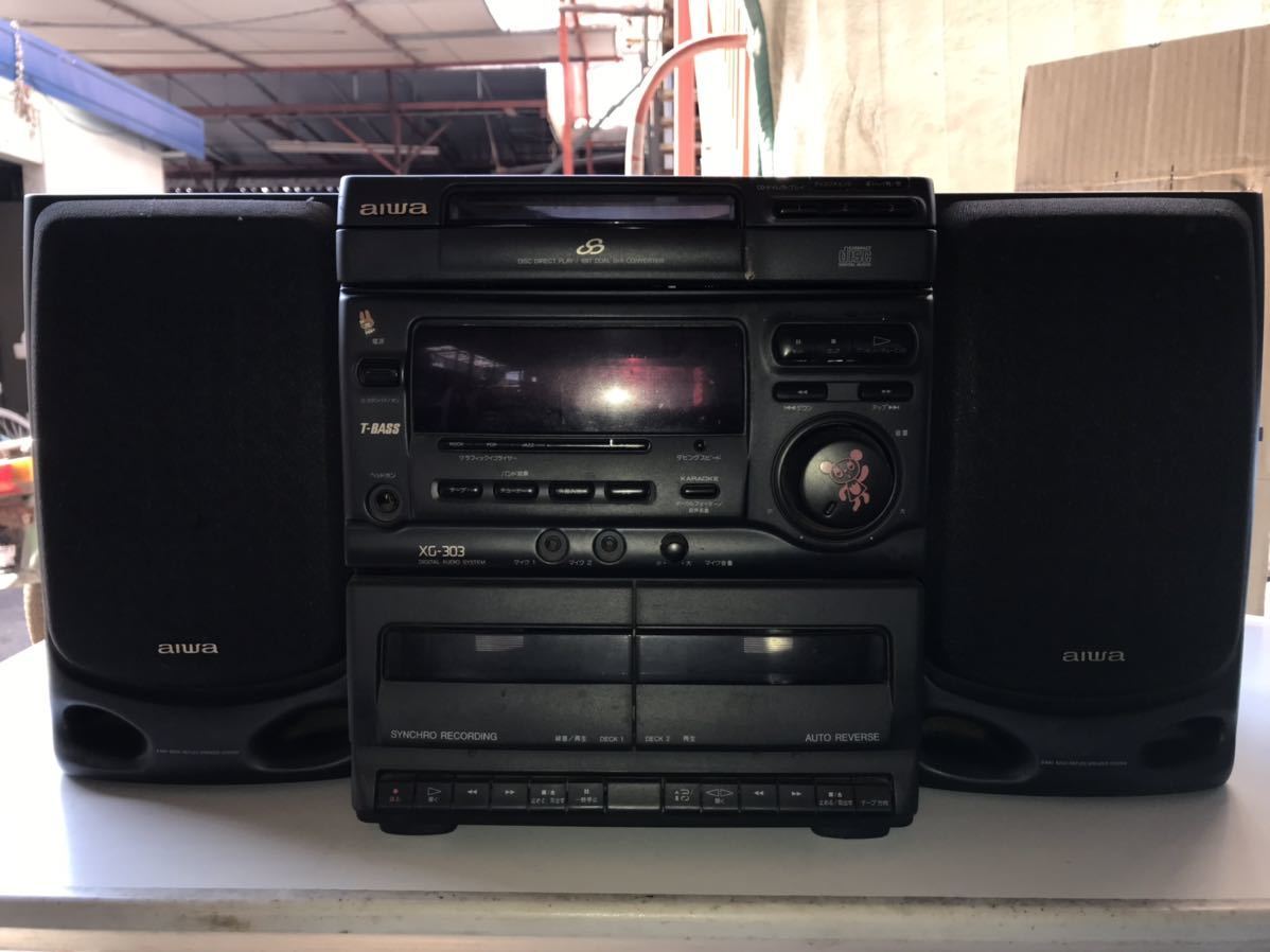 YS459*AIWA system player compact disk stereo system CX-N303 XG-303 speaker SX-N400 electrification only 
