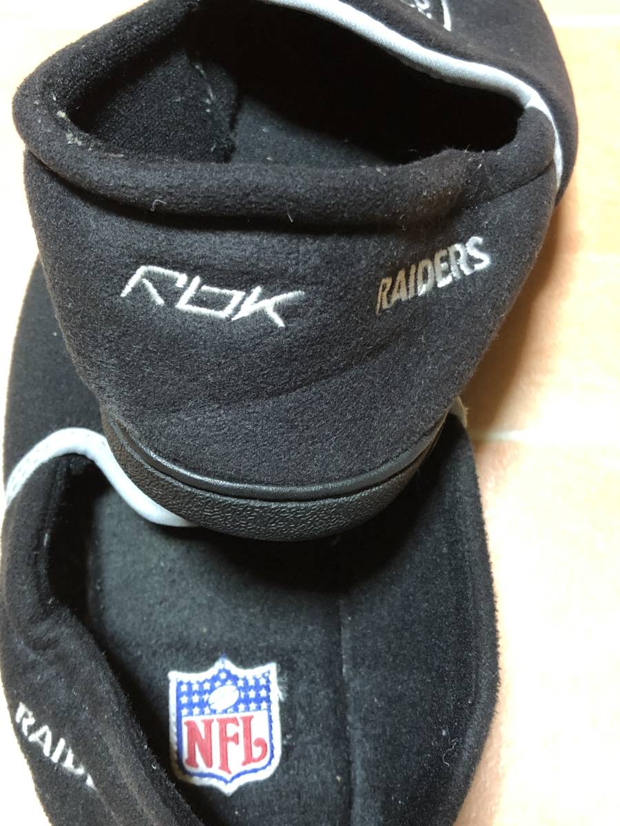 ◎ 90s 【RAIDERS】NFL RBK　レイダース　ルームシューズ　size:XL(3-4)　ビンテージ　スリッパ　ハウスシューズ　アメフト　メンズ