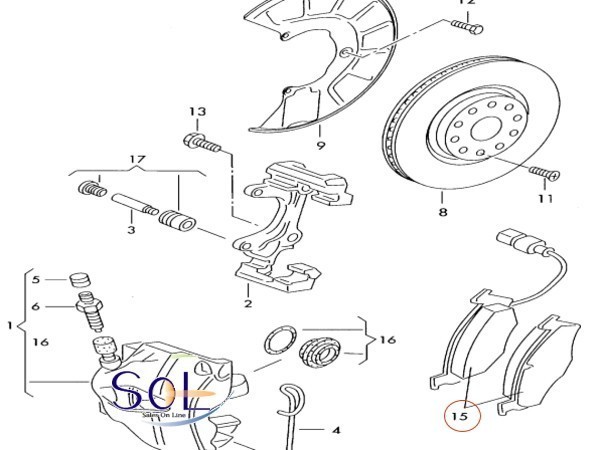 VW Jetta 3 Jetta 4 Passat Sirocco Tourane front brake pad left right set 8J0698151 3C0698151A 3C0698151C