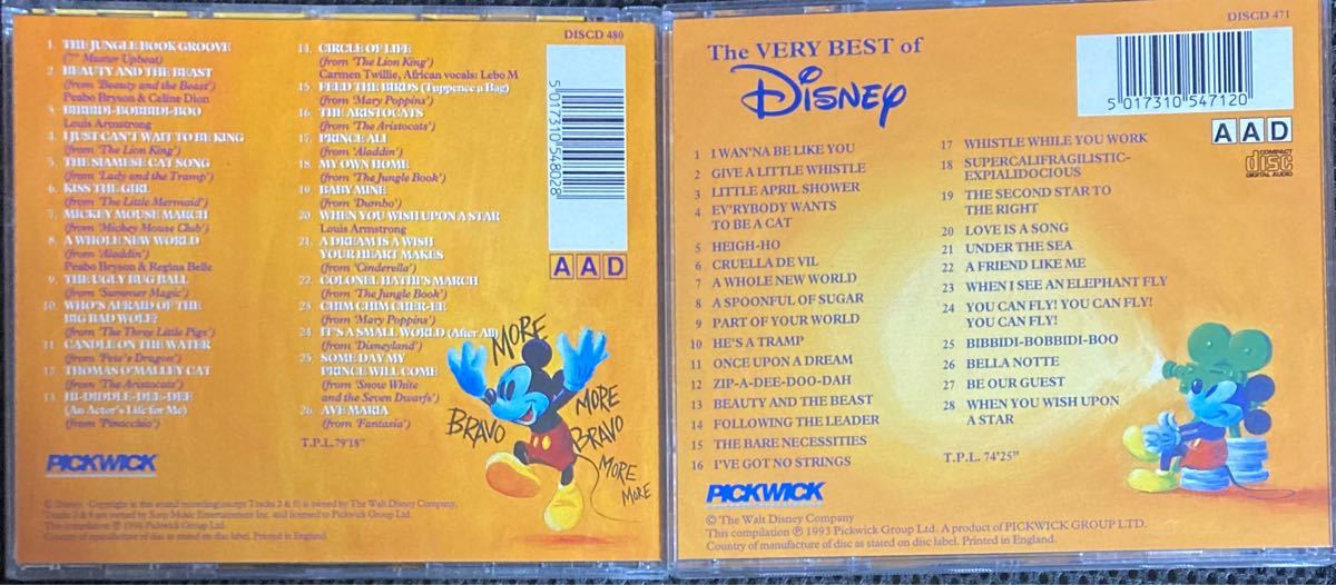 【輸入盤】 Ｖｅｒｙ Ｂｅｓｔ ｏｆ Ｄｉｓｎｅｙ Ｖｏｌ．１. 2（オムニバス）　送料無料