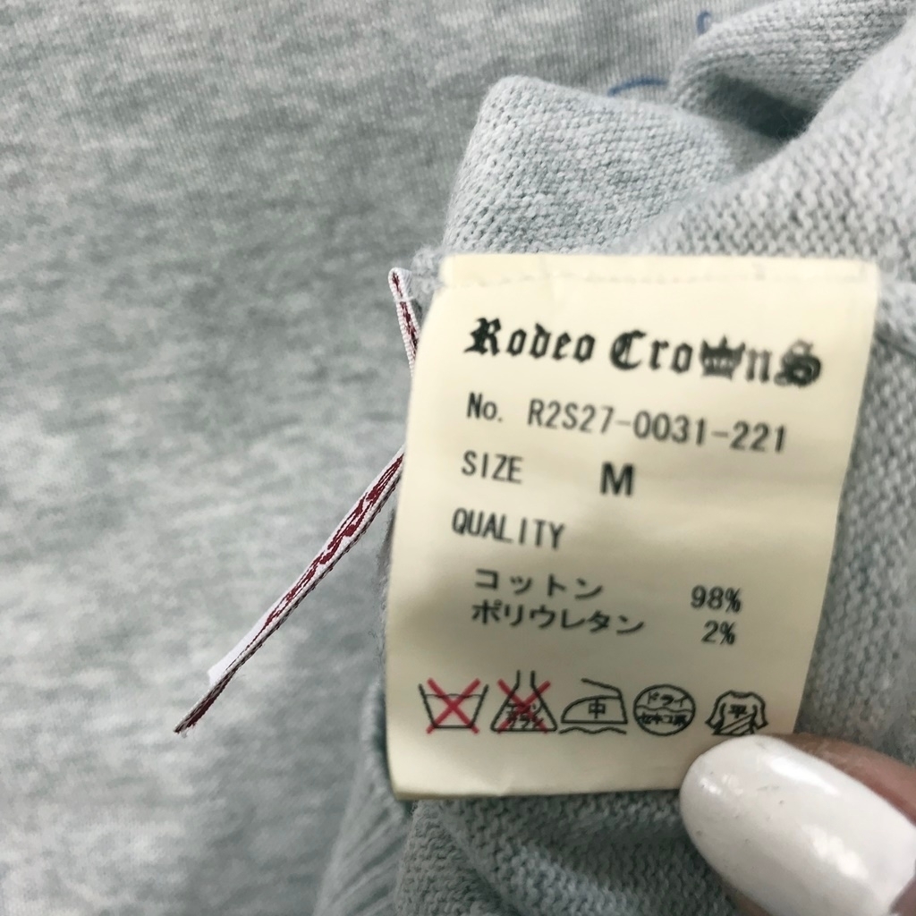 RODEO CROWNS/ロデオクラウンズ 七分袖 ニット グレー サイズM レディース_画像5