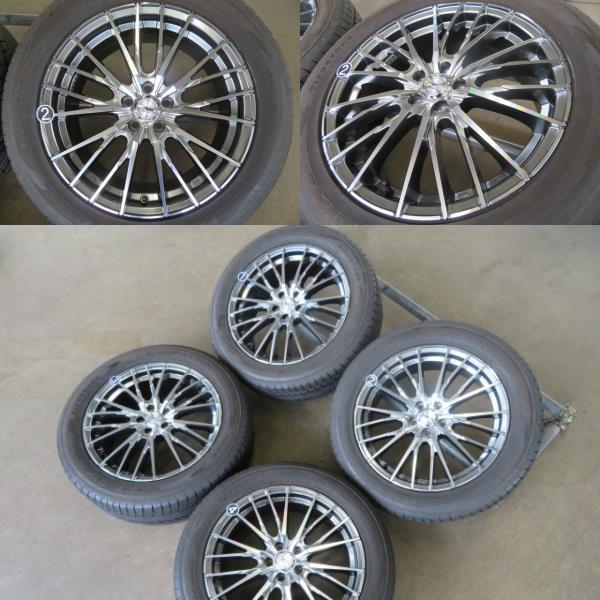 中古タイヤ ホイールセット 225/55R18 98V 18インチ 18x7J +48 5穴 PCD100 ファイヤストン 夏 送料無料(沖縄、離島除く) a07516_画像3