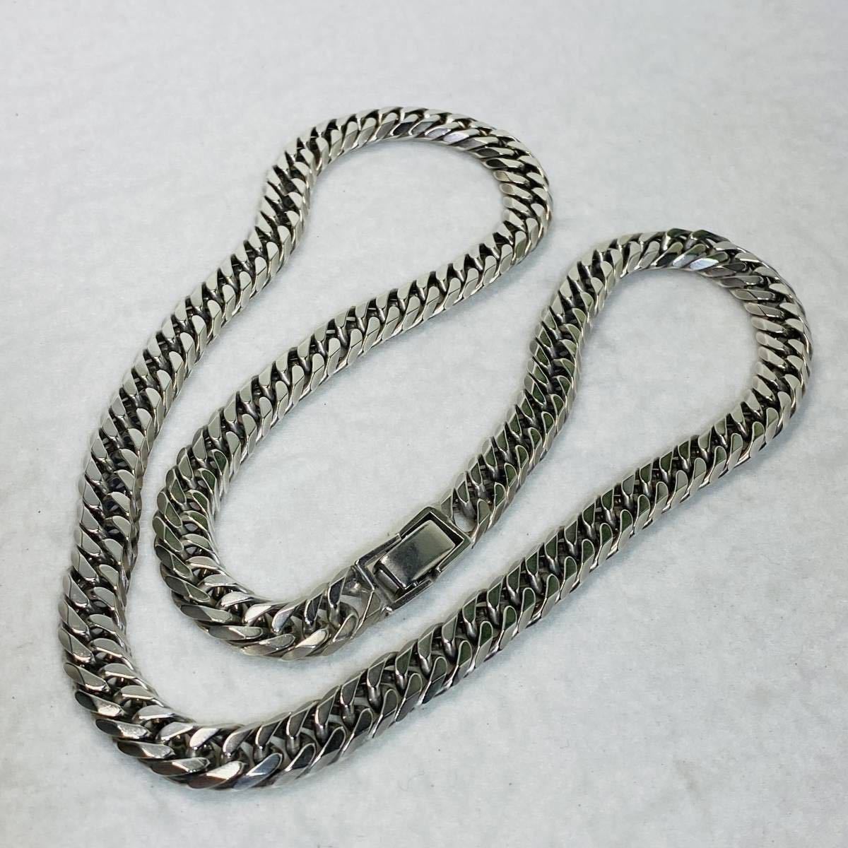 《極美品》SILVER シルバー 925 喜平 W6面 ネックレス 60センチ 100グラム 中折れ式留め具 (925刻印有り)(再出品)