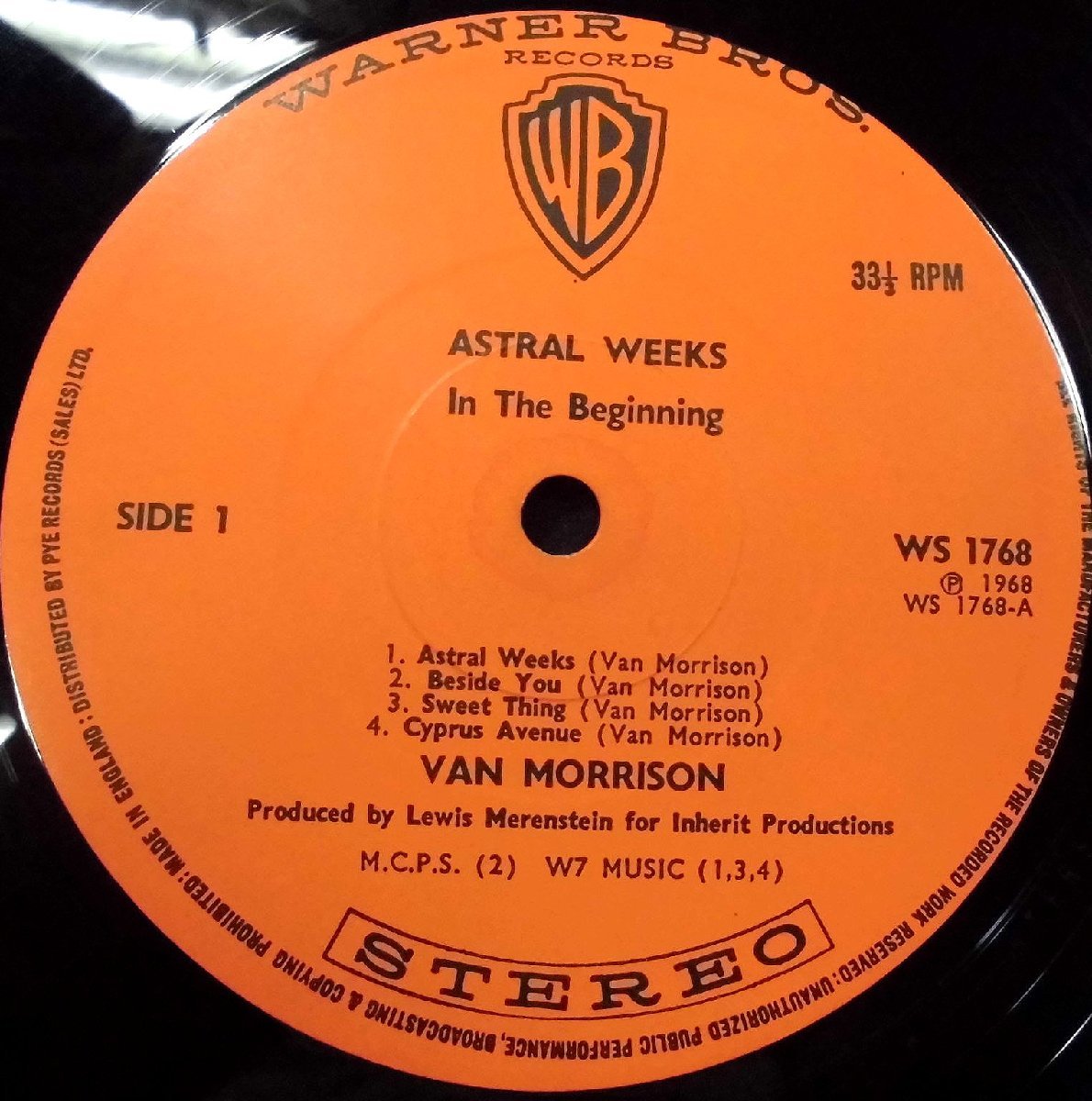 ●UK-Warner Bros. Recordsオリジナル””Coating,Flipback-Cover,w/Orange-Labels!!”” Van Morrison / Astral Weeks - 6