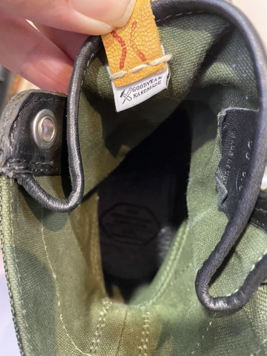 17ss visvim 7HOLE ‘73-FOLK VEGGIE OLIVE M8.5 美品_画像7