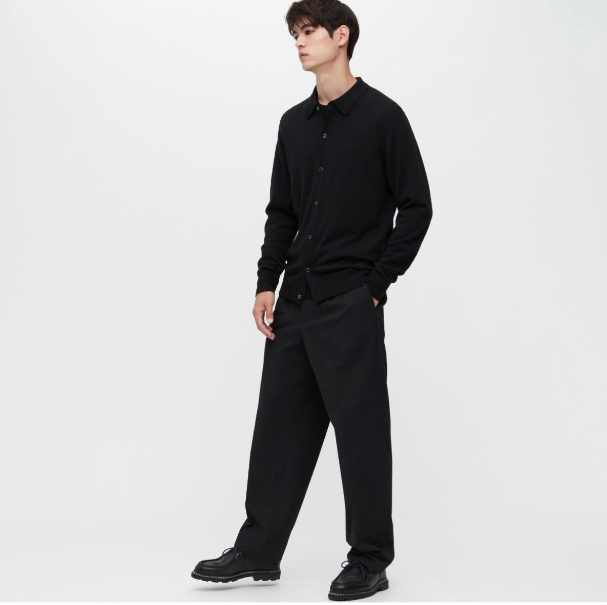 エクストラファインメリノシャツカーディガン UNIQLO ブラック エクストラファインメリノシャツカーディガン UNIQLO ブラック
