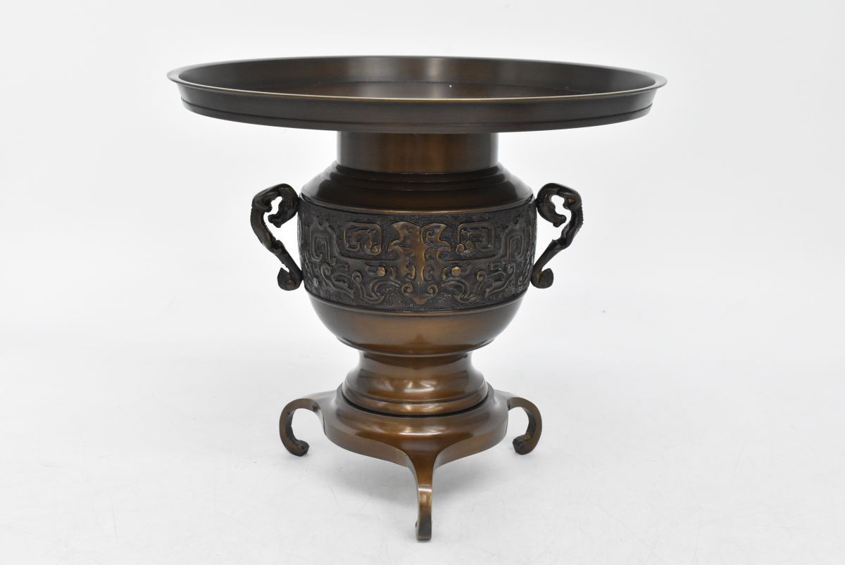 ヤフオク! - (329L 1128M18)茶道具 薄端 銅製 花瓶 花器...