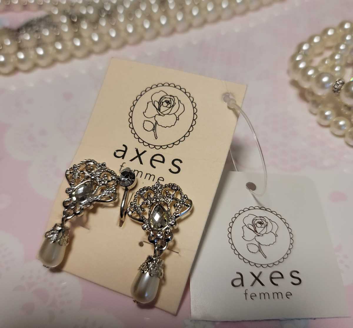 新品未使用タグ付き】☆axes femme アクシーズ ファムハート×パール