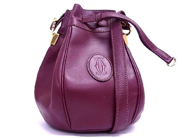 1円 □美品□ Cartier カルティエ マストライン レザー 巾着型
