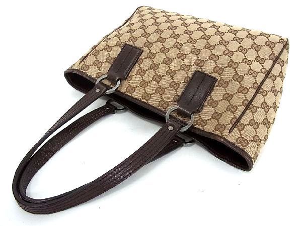 1円□美品□ GUCCI グッチ 113019 3444 GGキャンバス×レザー