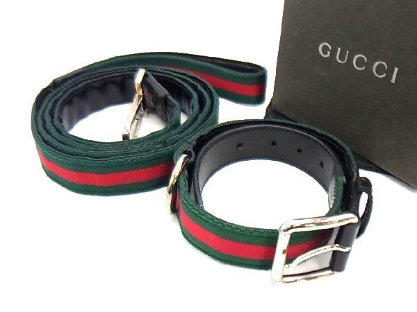 □美品□ GUCCI グッチ シェリーライン ドッグカラー ドッグリード