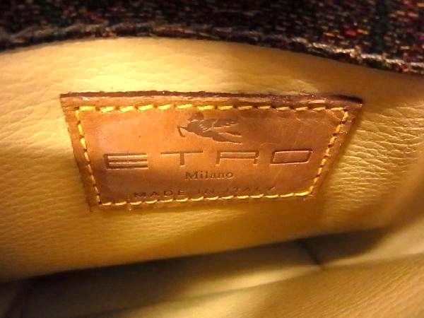 ETRO エトロ PVC ペイズリー柄 べっ甲調ハンドル  ハンドバッグ ハンドバッグ 売れ筋超特価