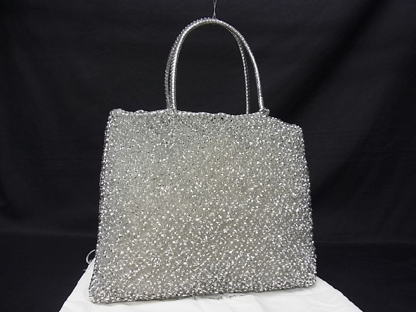 1円 極美品 ANTEPRIMA アンテプリマ ワイヤーバッグ PVCワイヤー ハンドバッグ トートバッグ 手提げ 手持ち シルバー系 BB6448イU