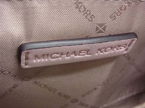 新品 未使用 MICHAEL KORS マイケルコース レザー スタッズ チェーン ショルダーバッグ クロスボディ 斜め掛け ピンク系 BB5806キZ
