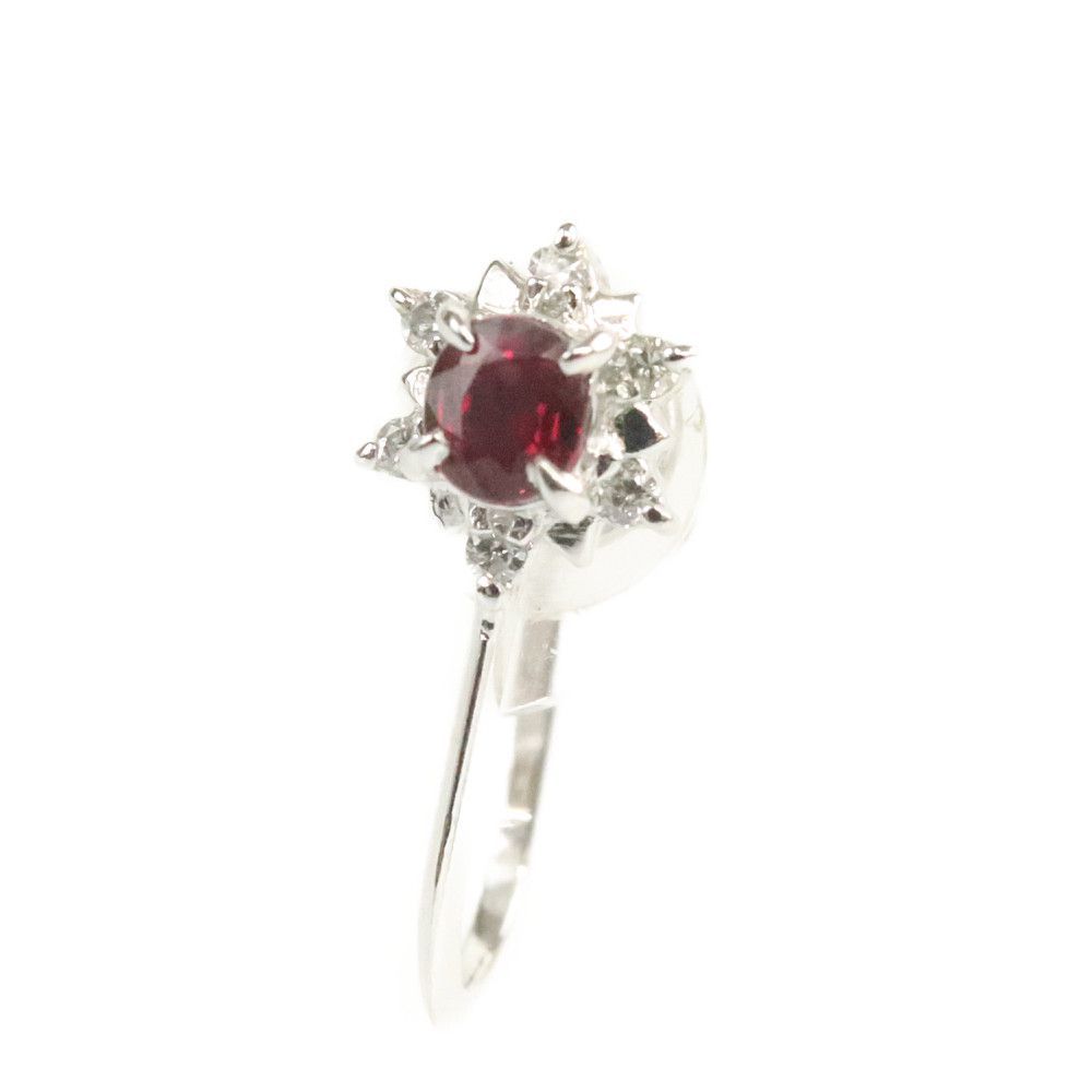 ルビー イヤリング プラチナ Pt900 ルビー 0.4ct ダイヤモンド D0.2ct D0.17ct 総重量約2.2g アクセサリー ジュエリー 中古A 269855_画像2