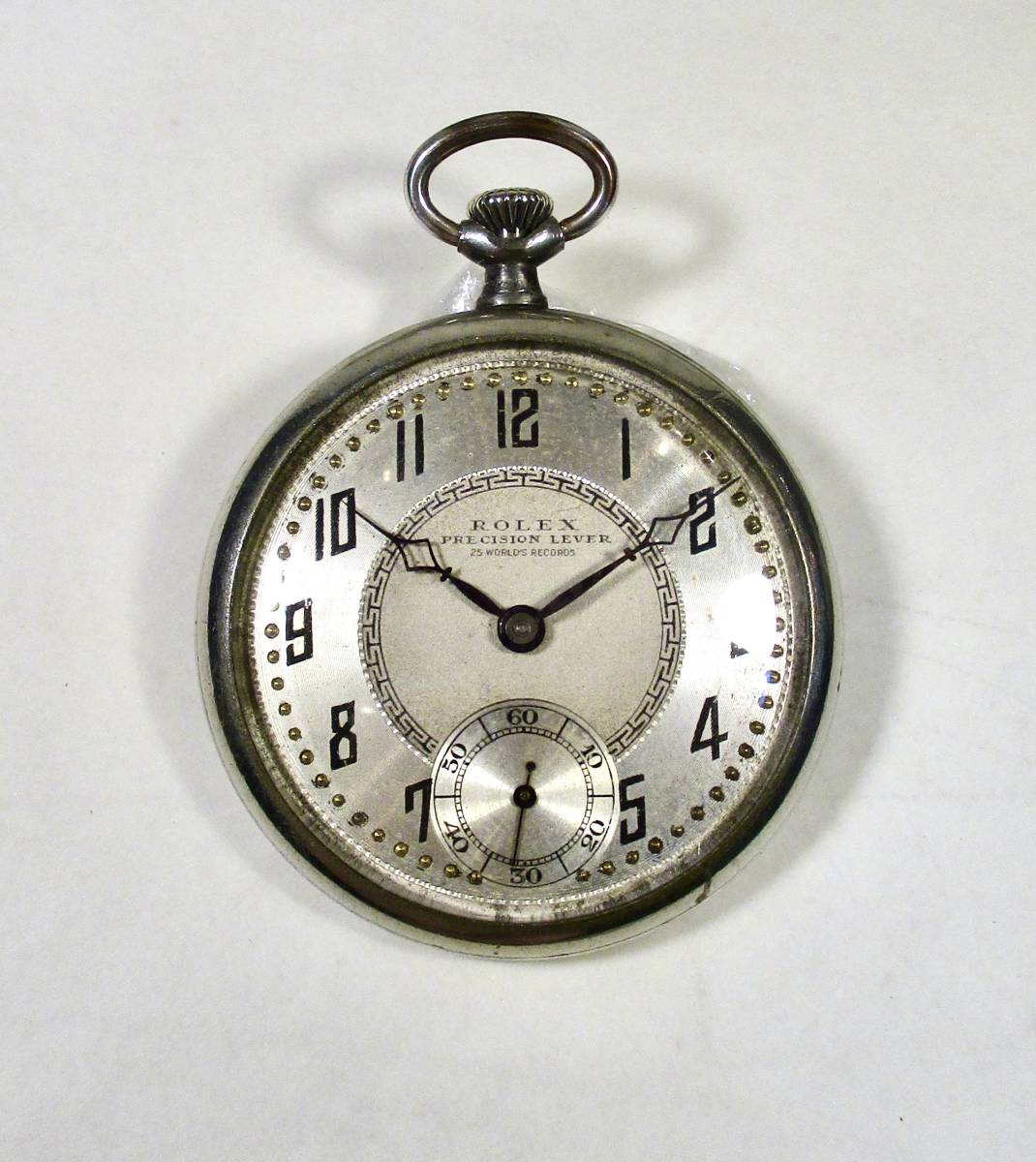 ☆ROLEX PRECISION LEVER サファイア青石 15石入 白銅片蓋側 提げ時計の画像1