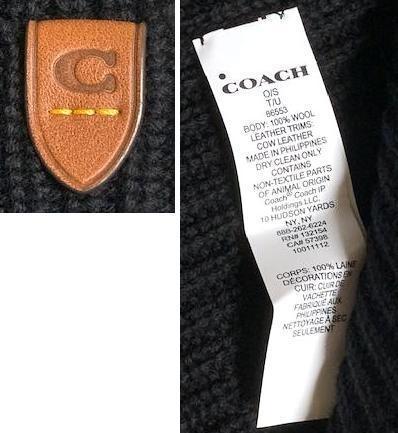 29700円★ 新品&正規品保証★コーチ COACH★メリノ ウール★リブ ニット ハット★ビーニー黒★86553_画像3