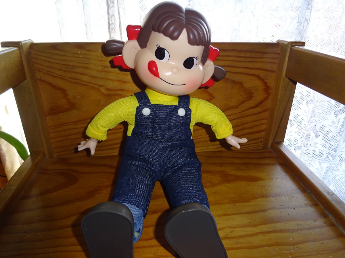 [ быстрое решение ] подлинная вещь retro кукла Fujiya ...... Chan костюм Denim комбинезон коробка есть 