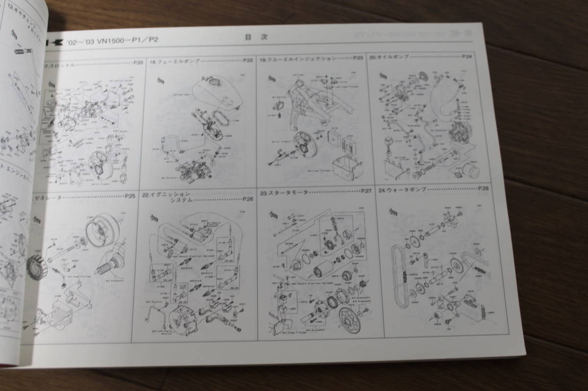 ☆　カワサキ　バルカン1500　MEANSTREAK　VN1500-P1/P2　パーツカタログ　パーツリスト　99908-1032-02　H15.2/5_画像5