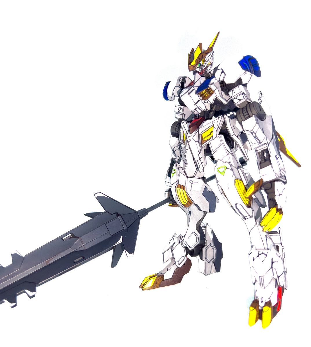 HGIBO ガンダムバルバトスルプスレクス 完成品 イラスト風模型 アニメ塗り2.5次元塗装 塗装済み リペイント ガンプラ