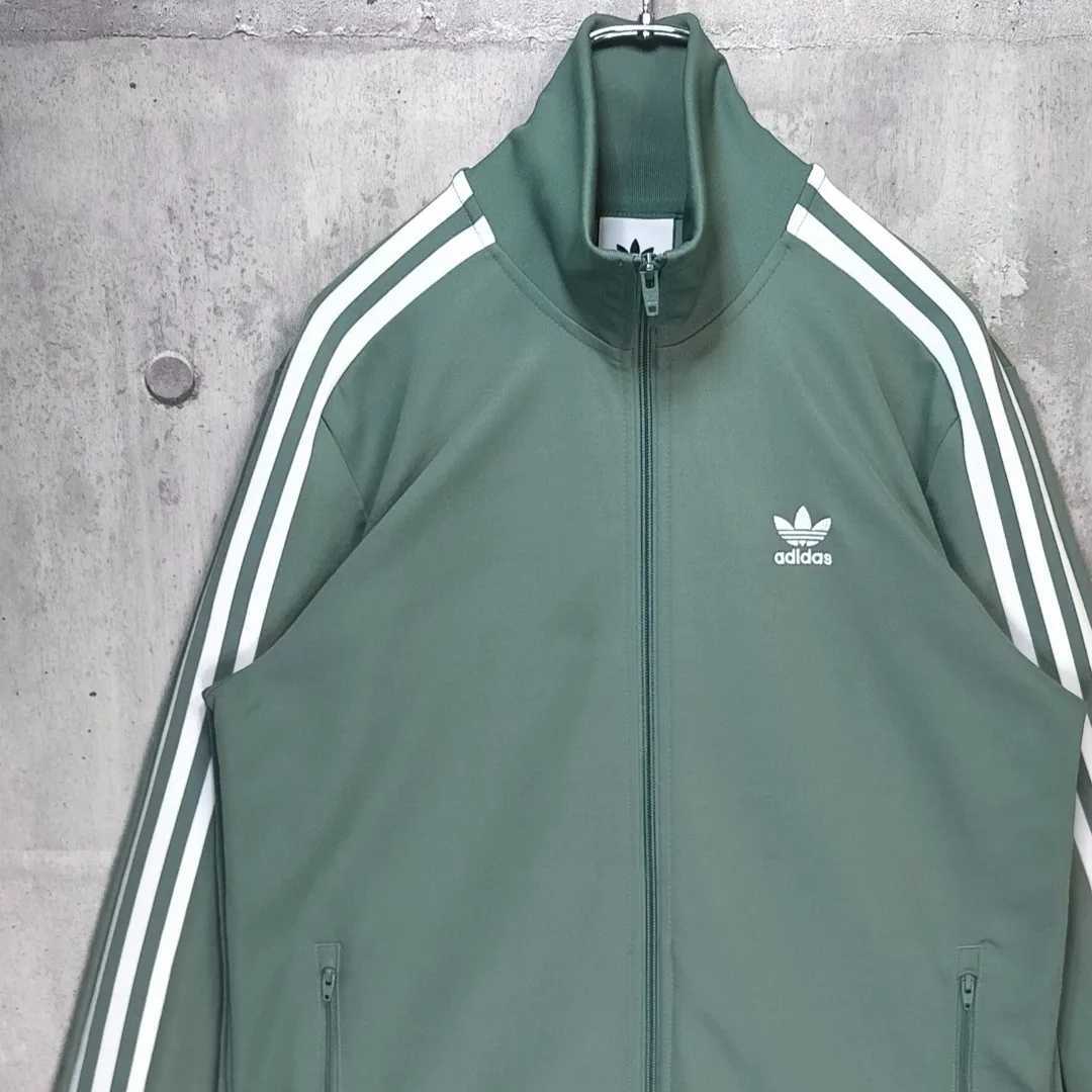 希少 XL くすみグリーン adidas アディダス 緑 白 Green White