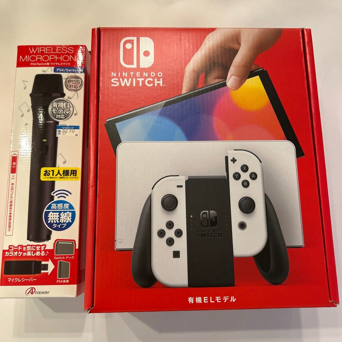ニンテンドースイッチ ホワイト Nintendo Switch カラオケマイク 付属