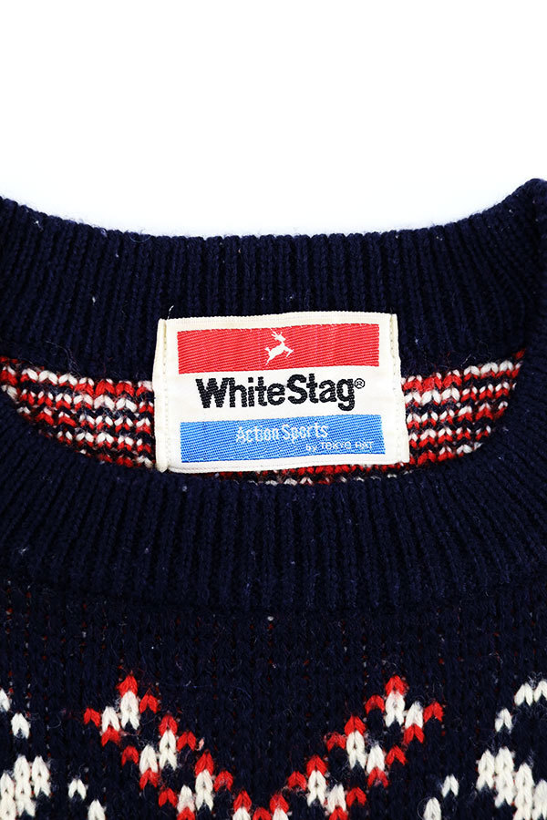 Used Womens 70s White Stag Old Nordic Pattern Knit Size L 相当 古着_画像8