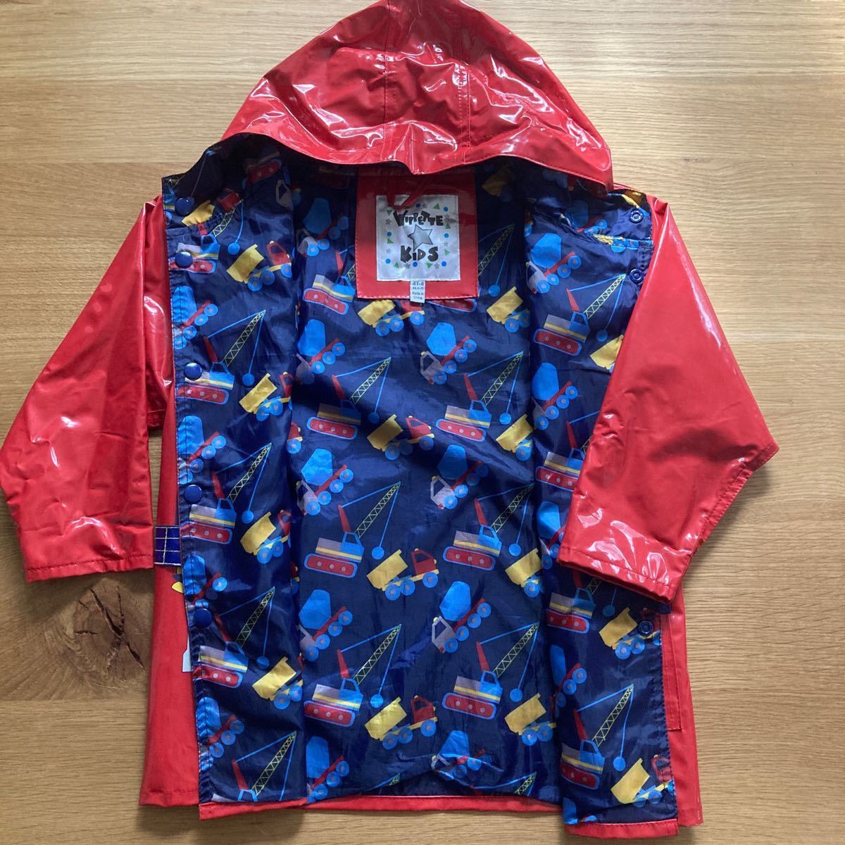 WIPPETTE　kids レインコート フード　ウインドブレーカー　ベンチコート　雨具　撥水　4T 防寒具　3-4歳　110