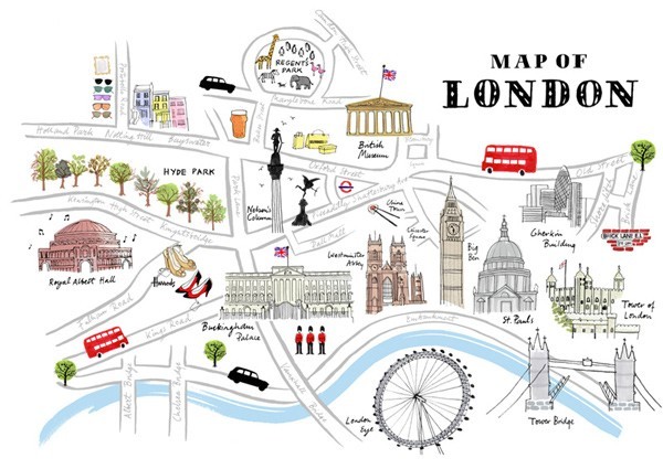 K ◆Alice Tate ロンドン地図 冷蔵庫マグネット １個◆ロンドンで購入、新品_画像1